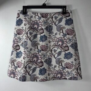 LOFT Outlet Women Floral Brocade Mini Skirt Cottagecore Size 6